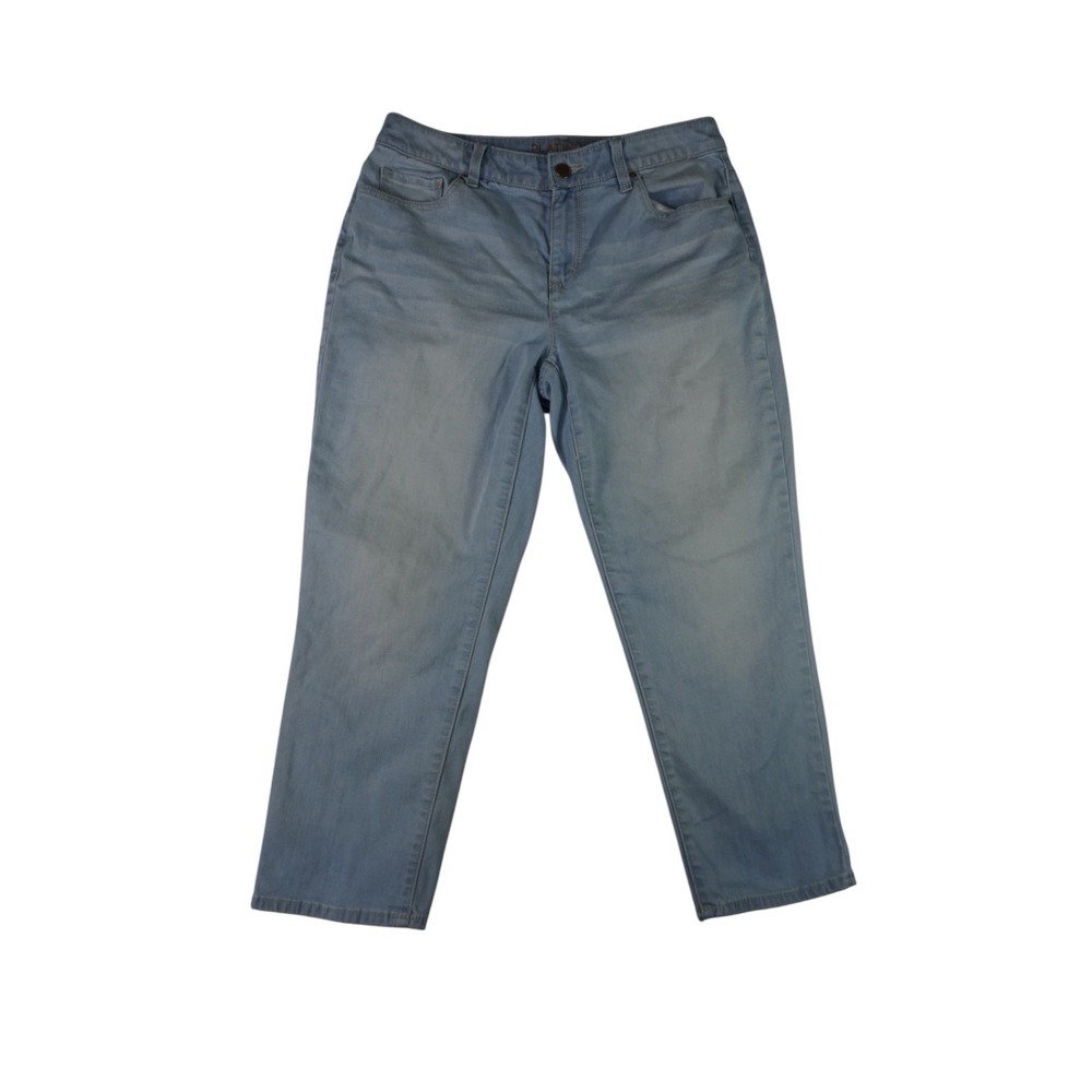Chico's Platinum Crop Jeans Women's Size 0 Light Wash Stretch Denim Casual Pants